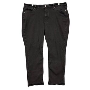 Levis Jeans Women 18W Black Classic Straight Cotton Stretch Mid Rise Denim 38x28